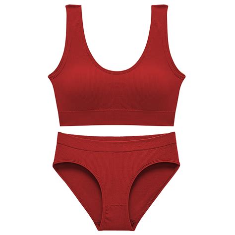 Gwaabd Bra And Panty Set Combo And Hot Women Fashion V Neck Solid Lingerie Underwear Sleepwear