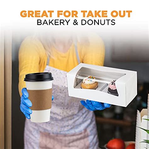 25 Pack 9x4x3 5 White Donut Bakery Box With Window Auto Popup