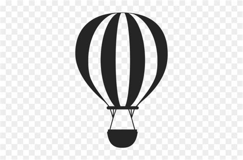 Black And White Transparent Hot Air Balloon Silhouette Free