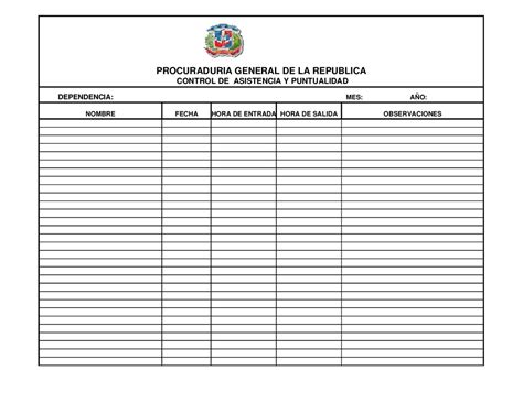 Formulario Control Asistencia Y Puntualidad By Procuraduria PGR Issuu