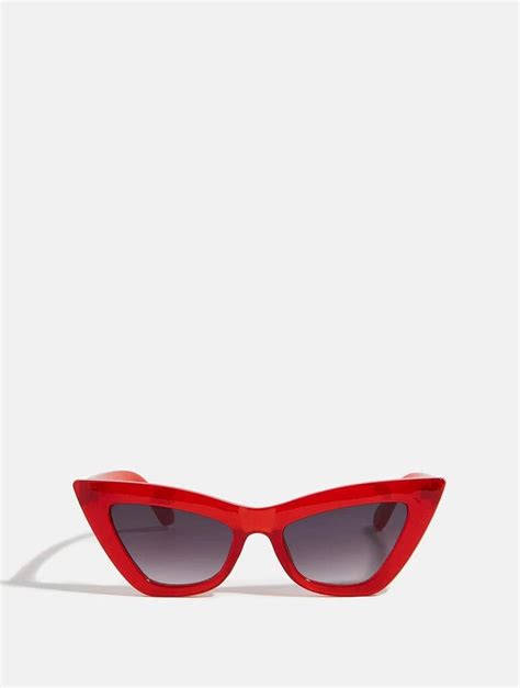 Skinny Dip Red Cat Eye Sunglasses With Tinted Lens