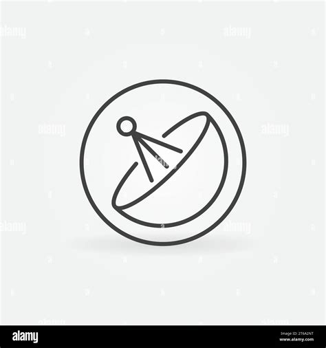 Parabolic Antenna In Circle Vector Concept Icon Or Symbol In Thin Line