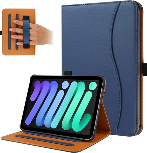 Fanrte New Ipad Mini 6 Case 2021 6th Generation Premium Pu Leather Folio Stand Smart