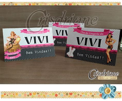 Plaquinha De Mesa Festa Lingerie Pin Up Elo Produtos Especiais