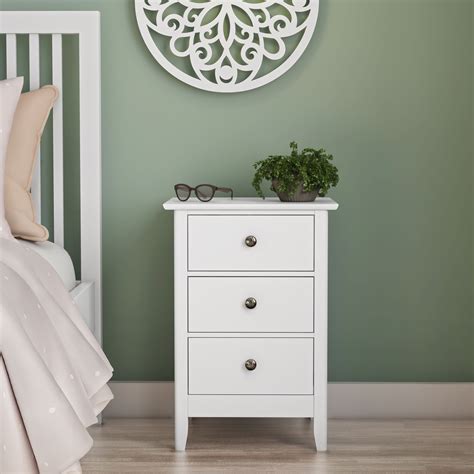 Mesa De Cabeceira Tok&stok - MESA DE CABECEIRA 3 GAVETAS DEVON BRANCO | Tok&Stok