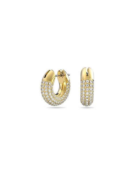 Swarovski White Dextera Pave Hoop Earring Gold Tone Plated Latest