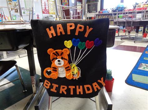 Happy Birthday Chair Cover For The Classroom Or Home Felt And Etsy