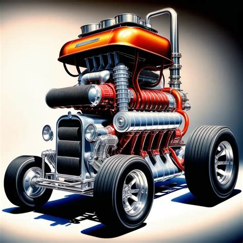 Kustom Hot Rod Engine Assembly HighPerformance V8 Powerhouse | MUSE AI