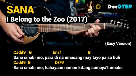 Sana – I Belong To The Zoo (2017) (Easy Guitar Chords Tutorial with Lyrics) | Guitar Techniques ...