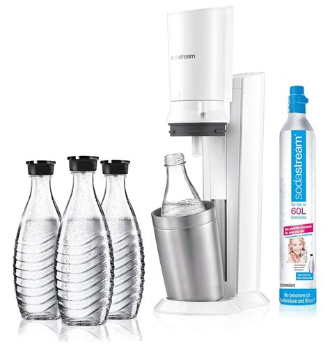 sodastream Crystal 2.0 Water Carbonator with 3 Glass Bottles White ...
