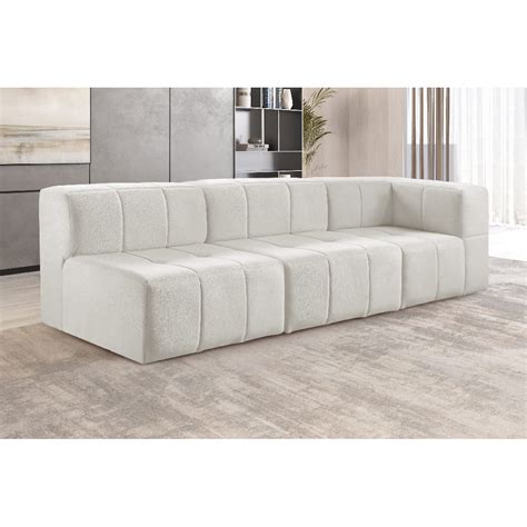 Sofá Box 3 Lugares Bouclé Nude