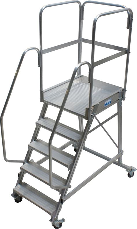Лестница с площадкой, мобильная, 1х5 ступеней - KRAUSE Systems