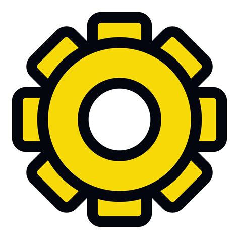 Yellow Gear Icon Outline Style 15377575 Vector Art At Vecteezy