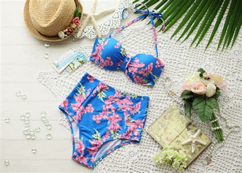 High Waisted Push Up Bandeau Bikini On Luulla