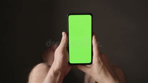 Man Using Phone With Green Screen While Sitting With Naked Legs Stock Video Video Of