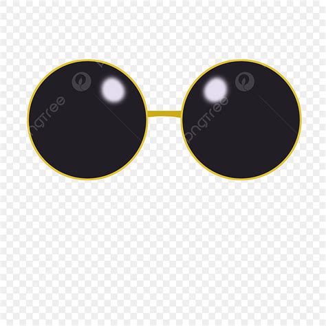 Round Sunglasses Clipart Transparent Background Cartoon Metal Border