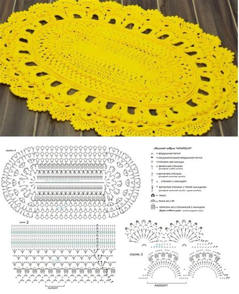 Коврики овальные крючком (подборка со схемами для вдохновения) 15 ...