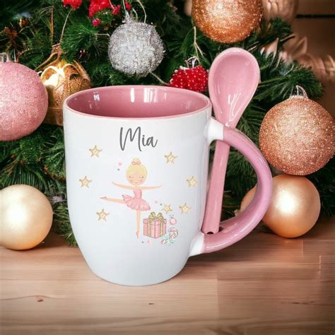 Personalised Hot Chocolate Mug Spoon Stocking Filler Nutcracker Hot Chocolate Gift