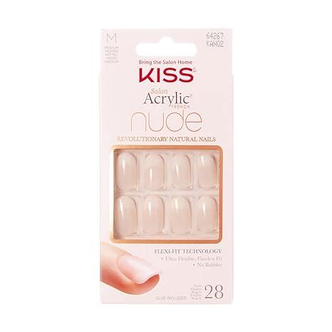 Amazon Kiss Salon Acrylic Nude French Nails Graceful 28 Count Beauty Personal Care