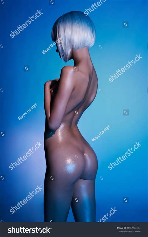 Nude Beautiful Blonde Dancing Colorful Light Stock Photo Shutterstock