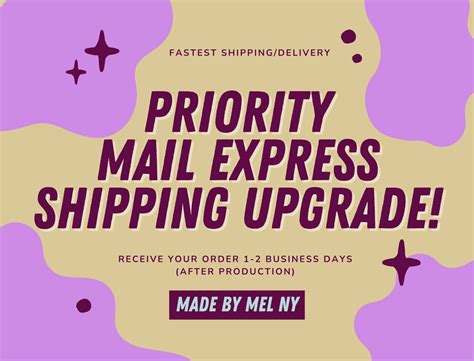 Priority Mail Express Shipping Upgrade Fastest Delivery Of Your Order