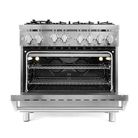 Cosmo Grp366 36 In Freestanding Gas Range With 6 Sealed Burner Rangetop Single Convection Oven