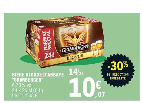 Promo Bi Re Blonde D Abbaye Grimbergen De R Duction Imm Diate Chez E Leclerc Icatalogue Fr