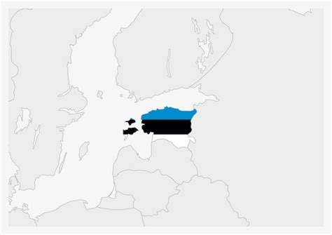 Carte De Lestonie Mise En évidence Dans Les Couleurs Du Drapeau De L