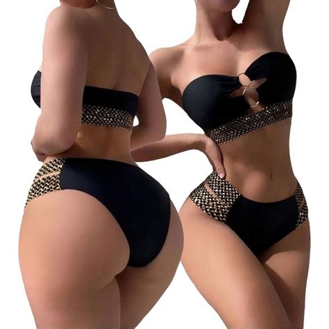 BIKINI plażowy Dwuczęściowe WYSOKI DAMSKI STRÓJ KĄPIELOWY KOMPLET SEXY r M