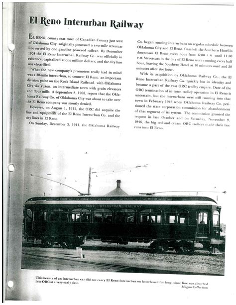 El Reno Interurban Railway Canadian County Historical Society Museum