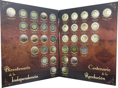 Numart Album Para Monedas DE 5 Pesos Independencia Y Revolucion Zapata