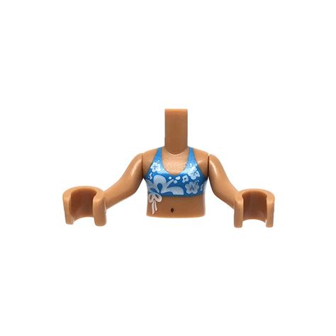 LEGO Medium Dark Flesh Friends Torso With Bikini Top With Flowers Pattern 92456 Brick Owl