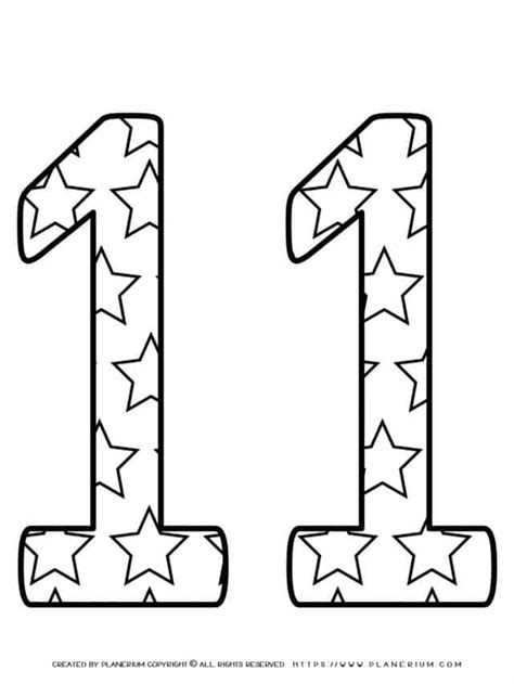 Number Eleven Coloring Page