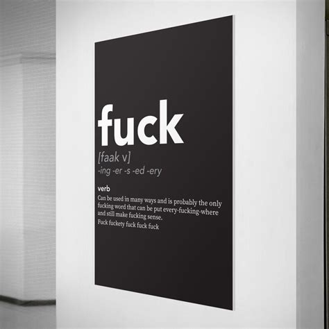 Funny Printable Wall Art Fuck Definition Gift Humour Fucking Best Seller Decor Wall Art