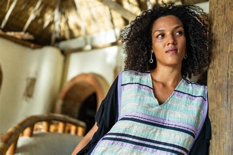 Premium Photo Brunette Beauty Model Posing With A Striped Dress Outdoors