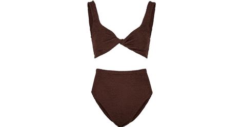 Hunza G Jamie Seersucker Bikini In Brown Lyst UK