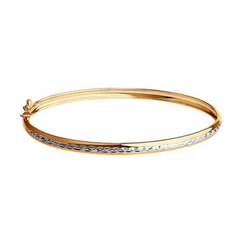 Браслет жёсткий из золота с алмазной гранью SOKOLOV - купить в ...