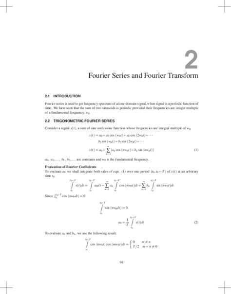 Pdf 2 Fourier Series And Fourier Transform