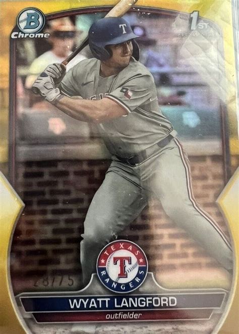 Wyatt Langford Bowman Draft Bdc Chrome Yellow Refractor