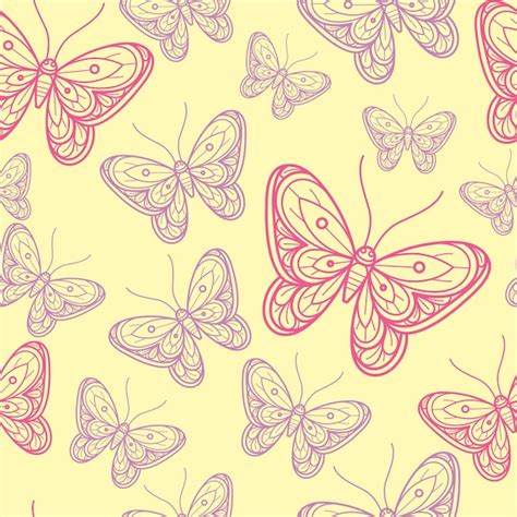 Premium Vector Pink Butterfly Pattern Seamless