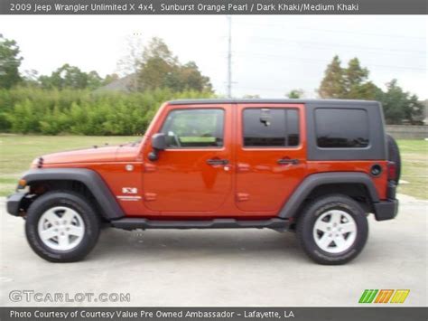 Sunburst Orange Pearl Jeep Wrangler Unlimited X X Dark Khaki