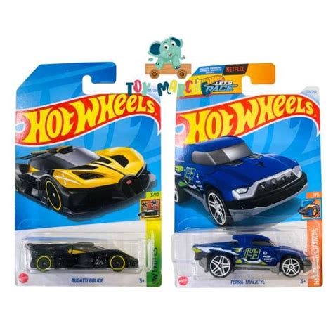Hot Wheels HW Track Champs Terra Tracktyl And HW Exotics Bugatti Bolide