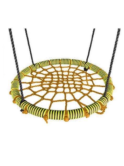 Качели-гнездо подвесные SUNNY SKY Диаметр 60 см Обод Желтый / Черный ...