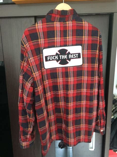 Supreme Independent Fuck The Rest Flannel Men S Fashion Tops Sets Tshirts Polo Shirts On