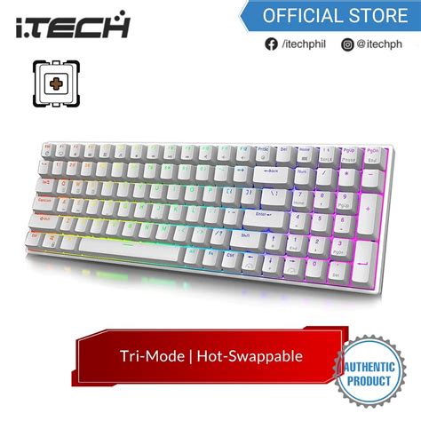 Rk Royal Kludge Rk100 Tri Mode Rgb Mechanical Keyboard White Hot Swappable Shopee Philippines