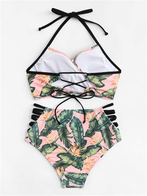 Conjunto De Bikini Con Cordón Rosado y Verde Seven Store