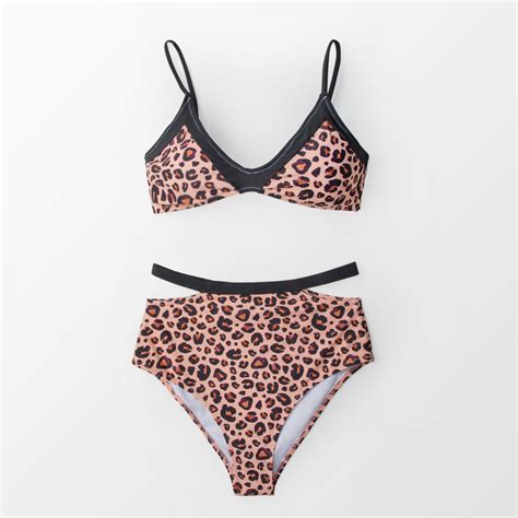 Cupshe Leopard Print High Waisted Bikini Bogalusa Slim Fit T Shirts Multipack Comfort With