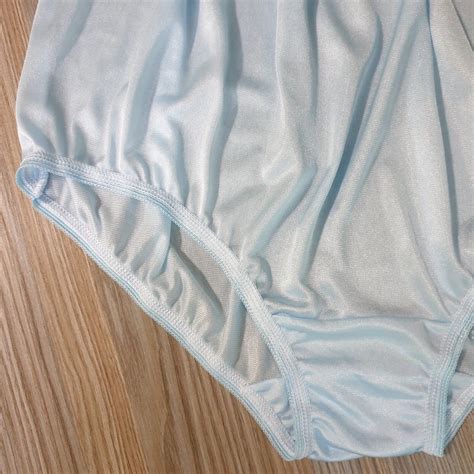 Silky Nylon Panty Slippery Sissy Double Gusset Brief Baby Blue Bikini Size 9 10 EBay