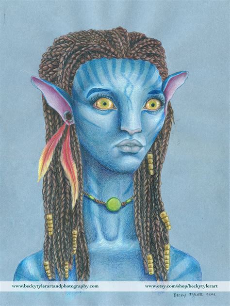 Neytiri Avatar Drawing Pencil Drawing Fan Art Movie Art Etsy