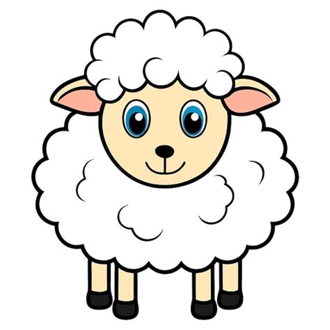Desenho De Uma Ovelha - Um desenho de desenho animado de uma ovelha com olhos azuis e um fundo ...